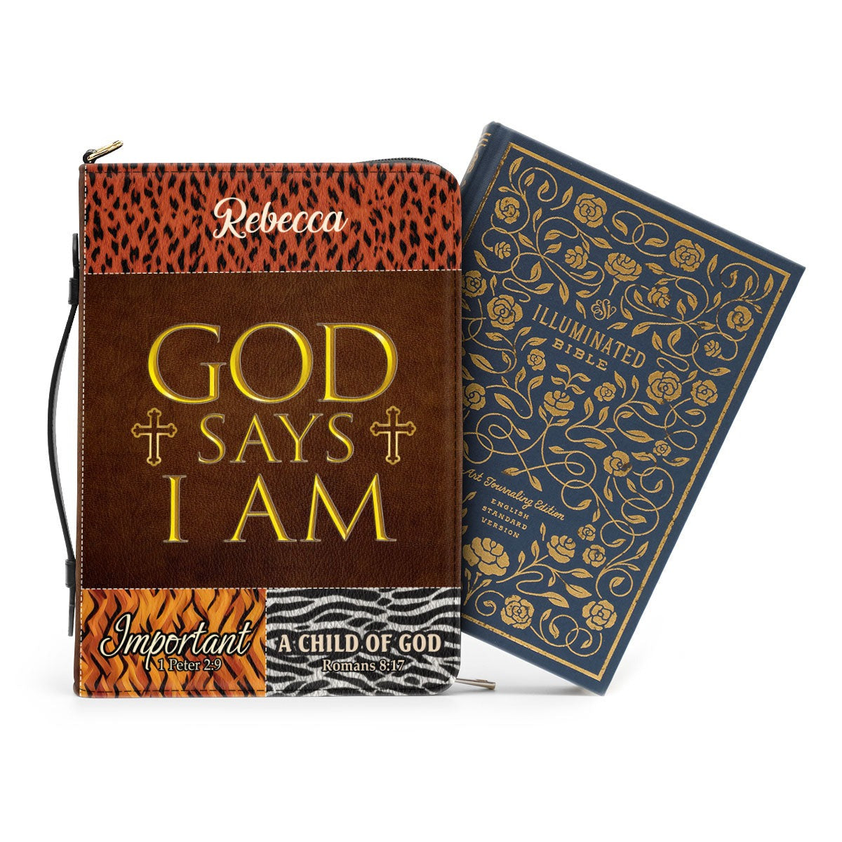 God Says I Am Unique Leather Book Cover ,Personalized Bible Cover With Handle, Spiritual Gift For Christian People, Christian Gift, Bible Covers Jesus Gifts